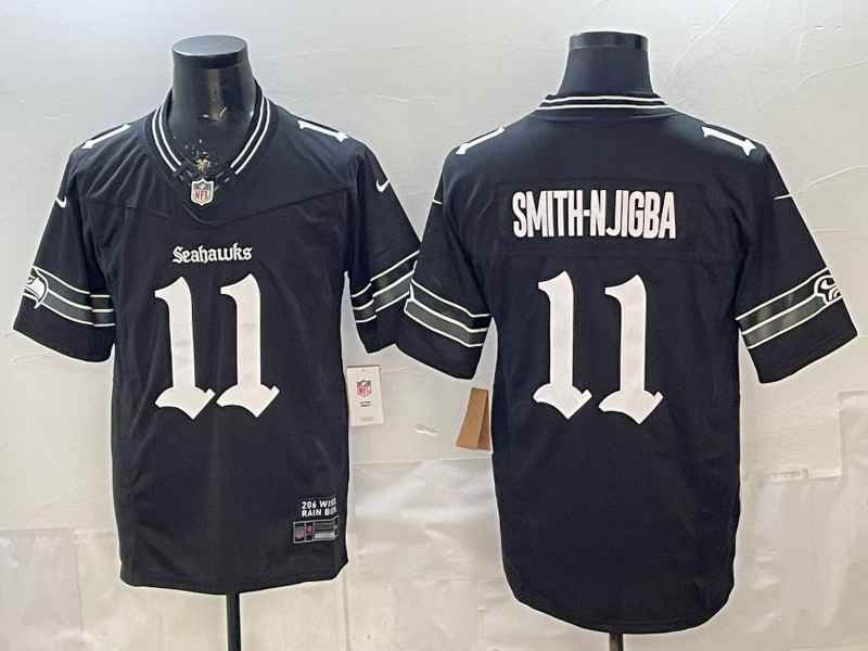 Men 2026 Seattle Seahawks #11 Smith Njigba black Nike Limited NFL Jersey 001->seattle seahawks->NFL Jersey